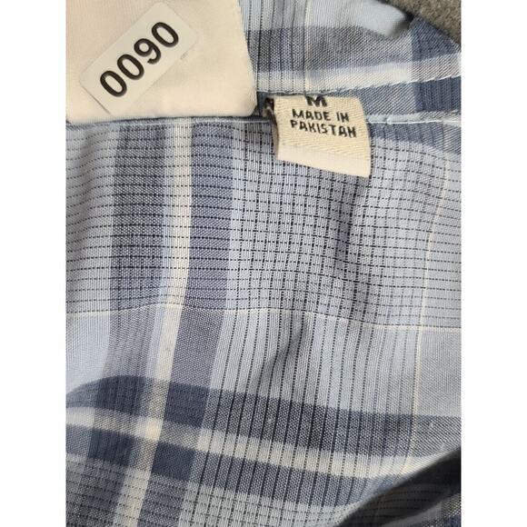 Burnside men's dress shirt blue plaid Size medium Lightweight Preppy Lumberjack - Picture 9 of 9
